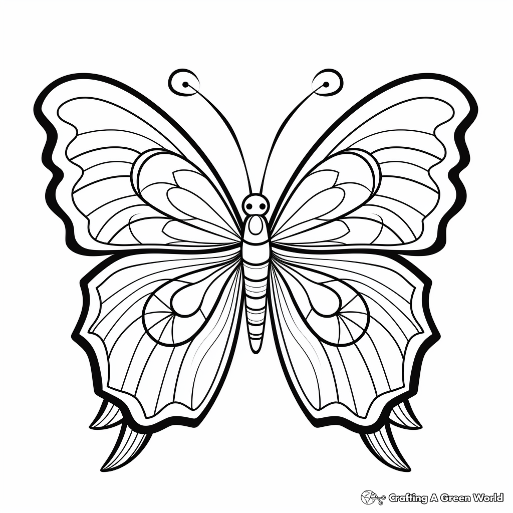 Blue Morpho Butterfly Coloring Pages - Free & Printable!