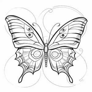 Blue Morpho Butterfly Coloring Pages with Interactive Learning Elements 4