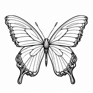 Blue Morpho Butterfly Flight Coloring Pages 1