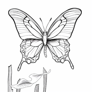 Blue Morpho Butterfly Flight Coloring Pages 3