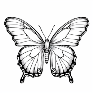 Blue Morpho Butterfly Flight Coloring Pages 4