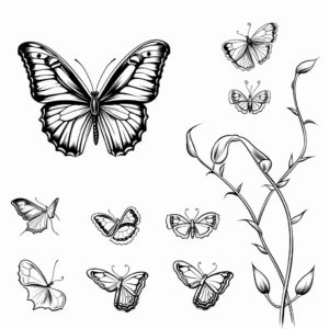 Blue Morpho Butterfly Life Cycle Coloring Sheets 3