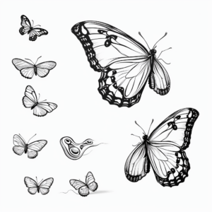 Blue Morpho Butterfly Life Cycle Coloring Sheets 4