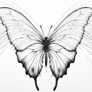 Blue Morpho Butterfly Wing Detail Coloring Pages 2
