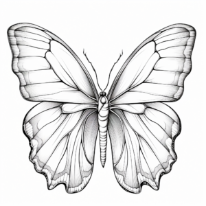 Blue Morpho Butterfly Wing Detail Coloring Pages 4