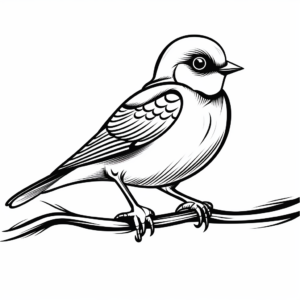 Blue Swallow Bird Coloring Pages for Springtime 1