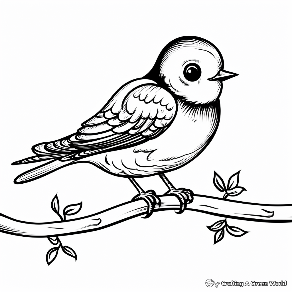 Blue Swallow Bird Coloring Pages for Springtime 3