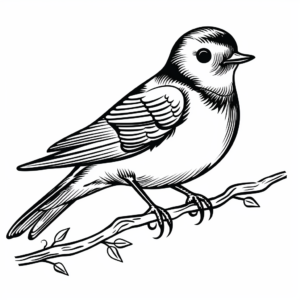 Blue Swallow Bird Coloring Pages for Springtime 4
