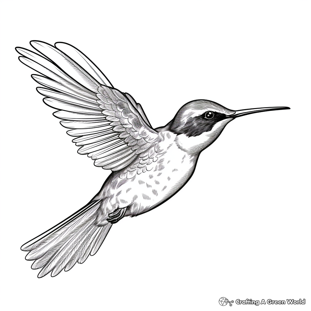 Blue-Throated Hummingbird: Realistic Coloring Sheets 2