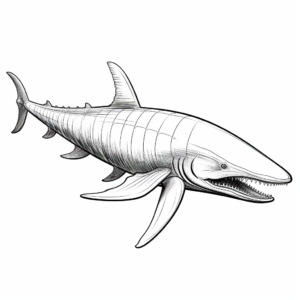 Blue Whale Anatomy Educational Coloring Page 2