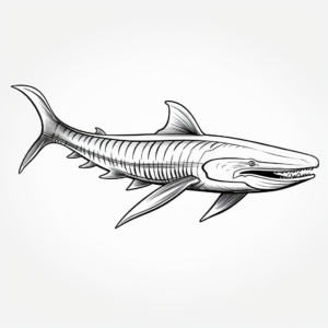 Blue Whale Anatomy Educational Coloring Page 3