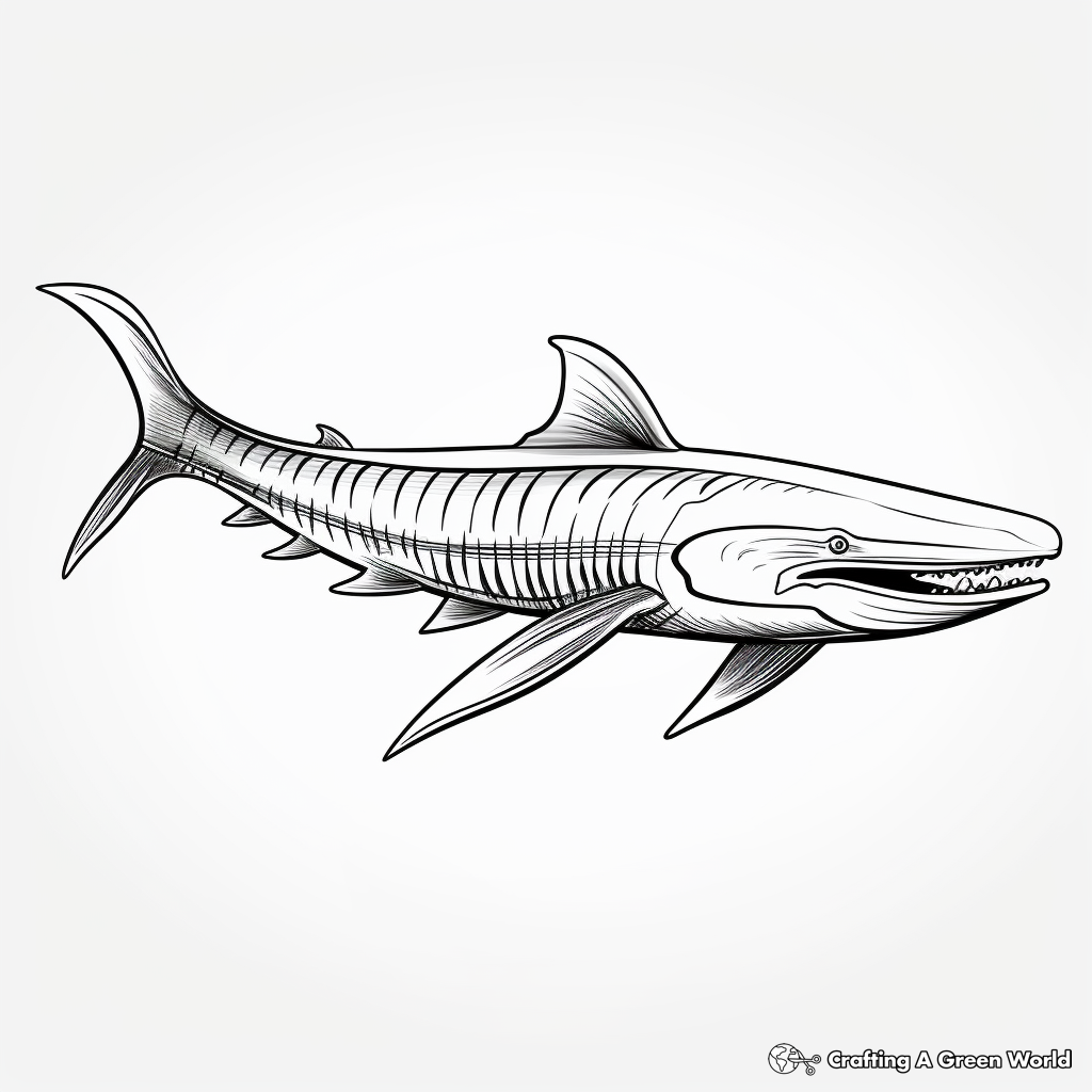 Blue Whale Anatomy Educational Coloring Page 3
