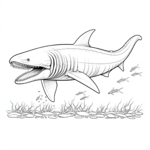 Blue Whale Anatomy Educational Coloring Page 4