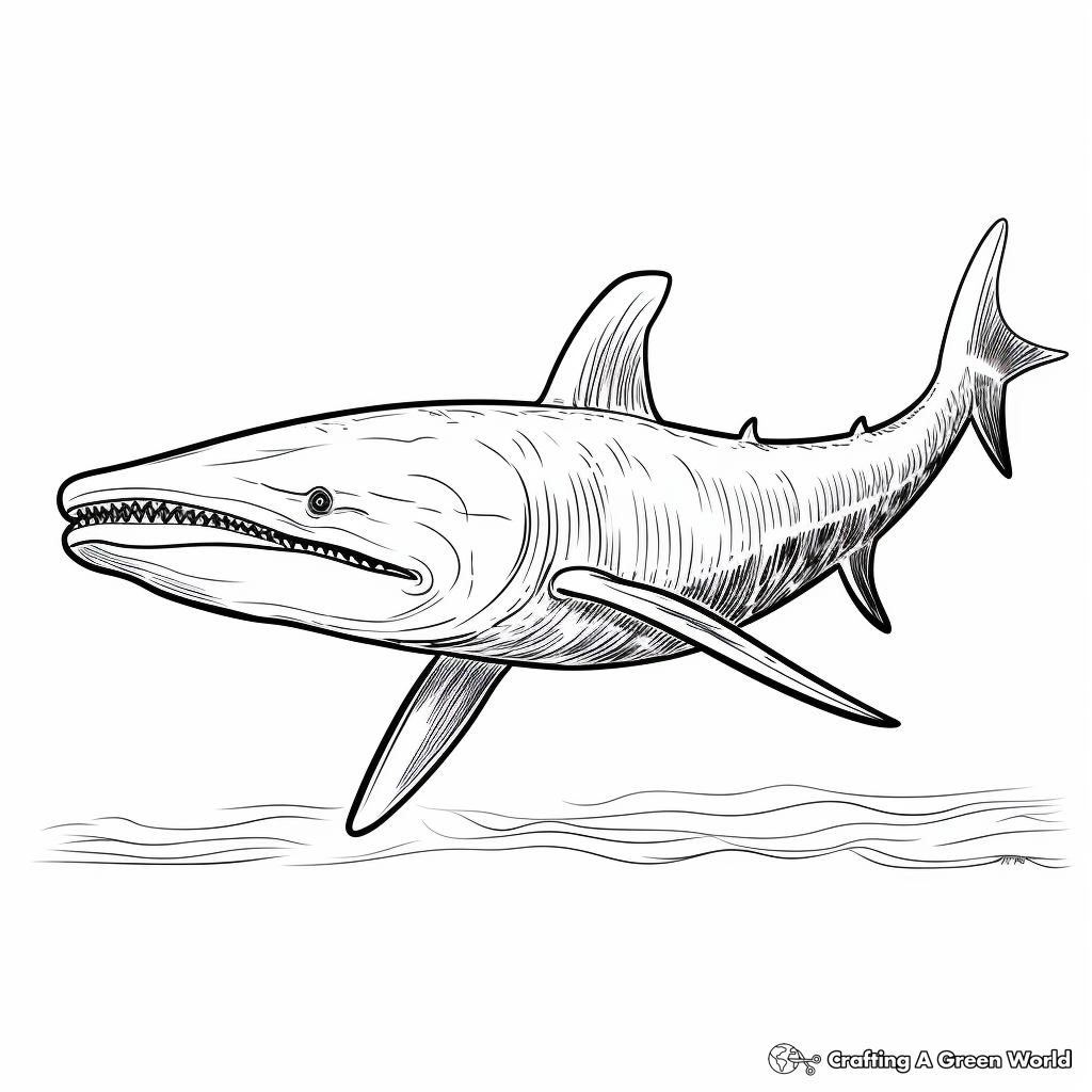 Blue Whale in the Ocean: Deep-Sea Coloring Pages 2