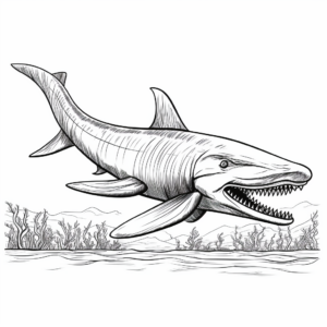 Blue Whale Migration Illustration Coloring Pages 2