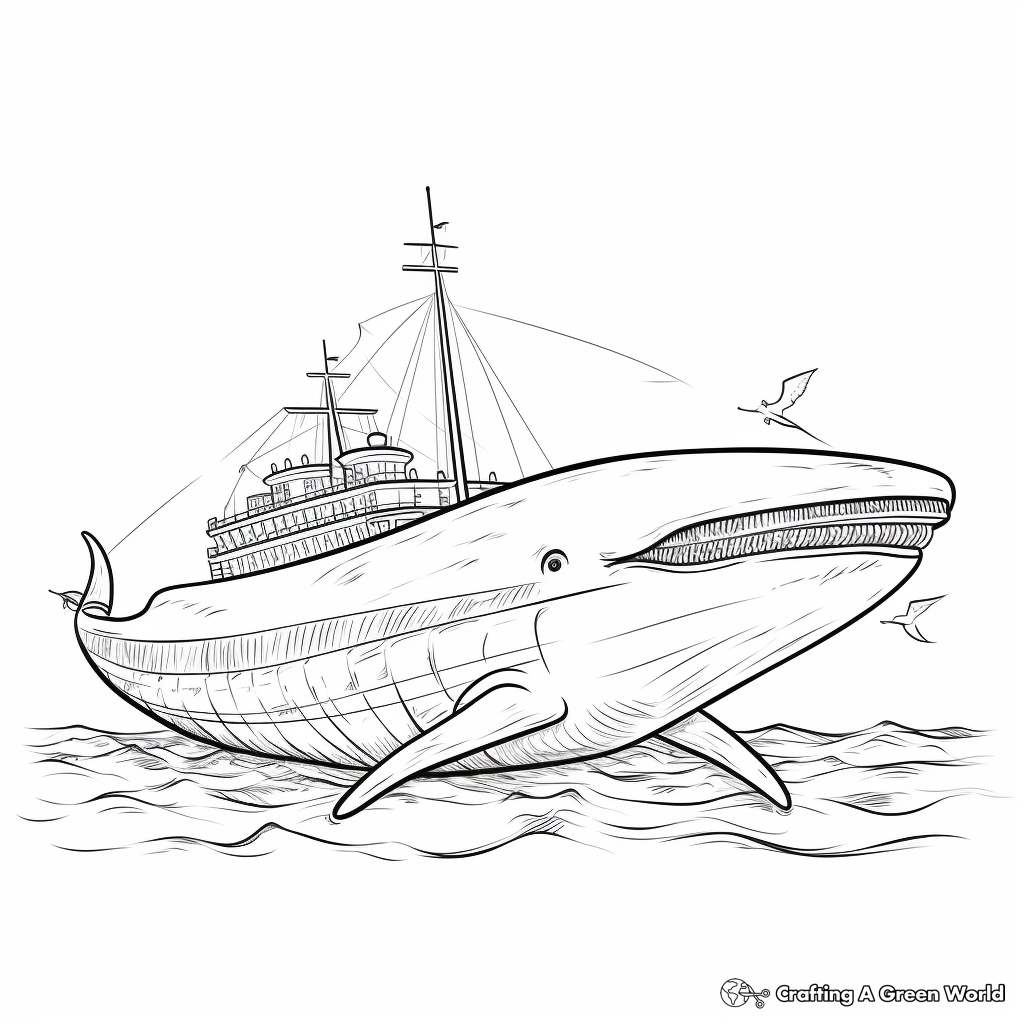 Blue Whale Migration Illustration Coloring Pages 3