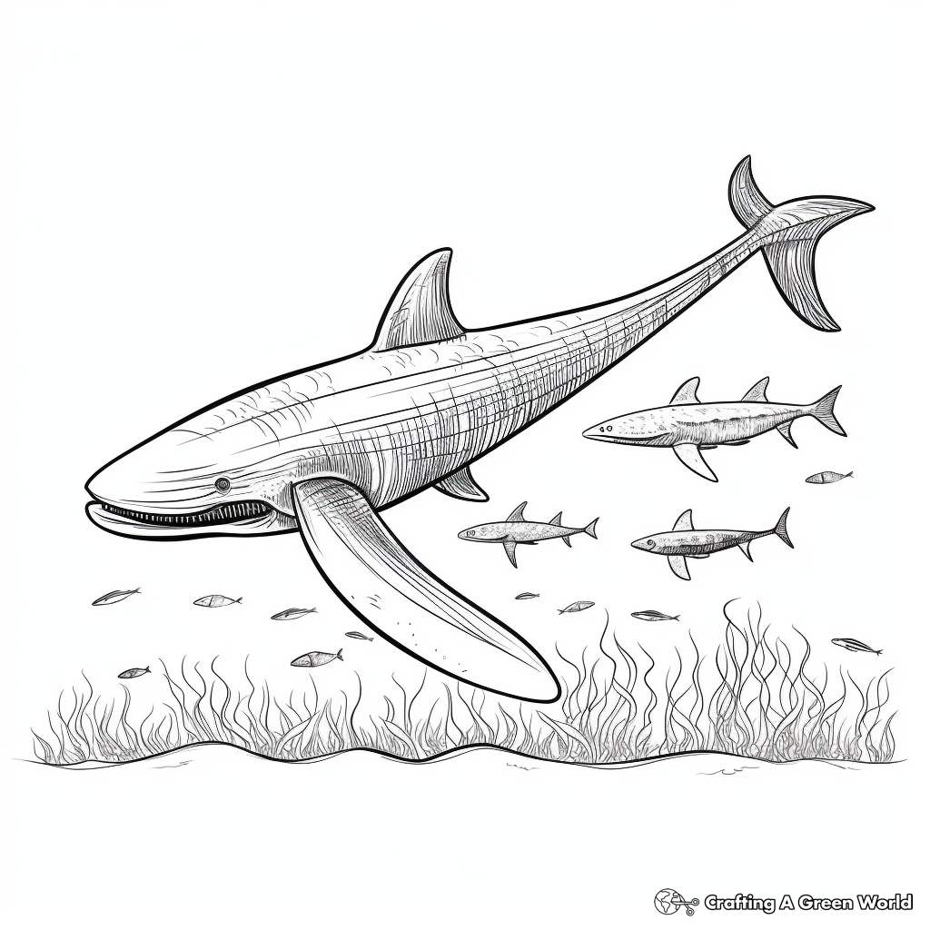 Blue Whale Migration Illustration Coloring Pages 4