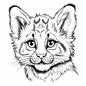 Bobcat Face Coloring Pages, an Educational Activity 1