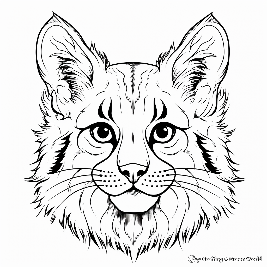 Bobcat Face Coloring Pages, an Educational Activity 3