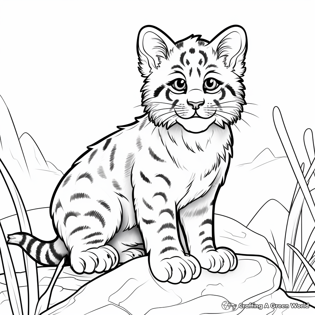 Bobcat Jungle Adventure Coloring Pages 1