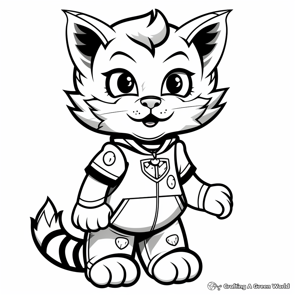 Bobcat Mascot Team Logo Coloring Pages 2