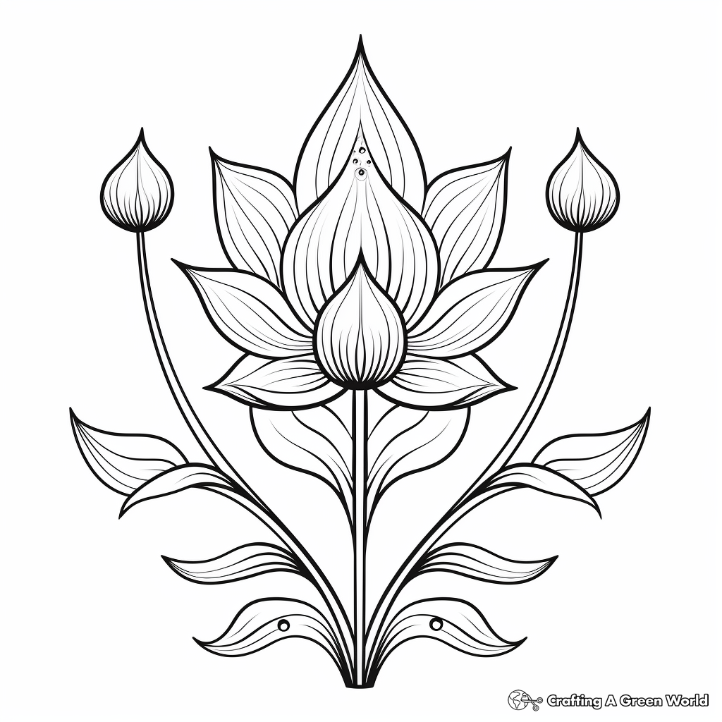 Boho Lotus Flower Coloring Pages for Mindful Moments 1