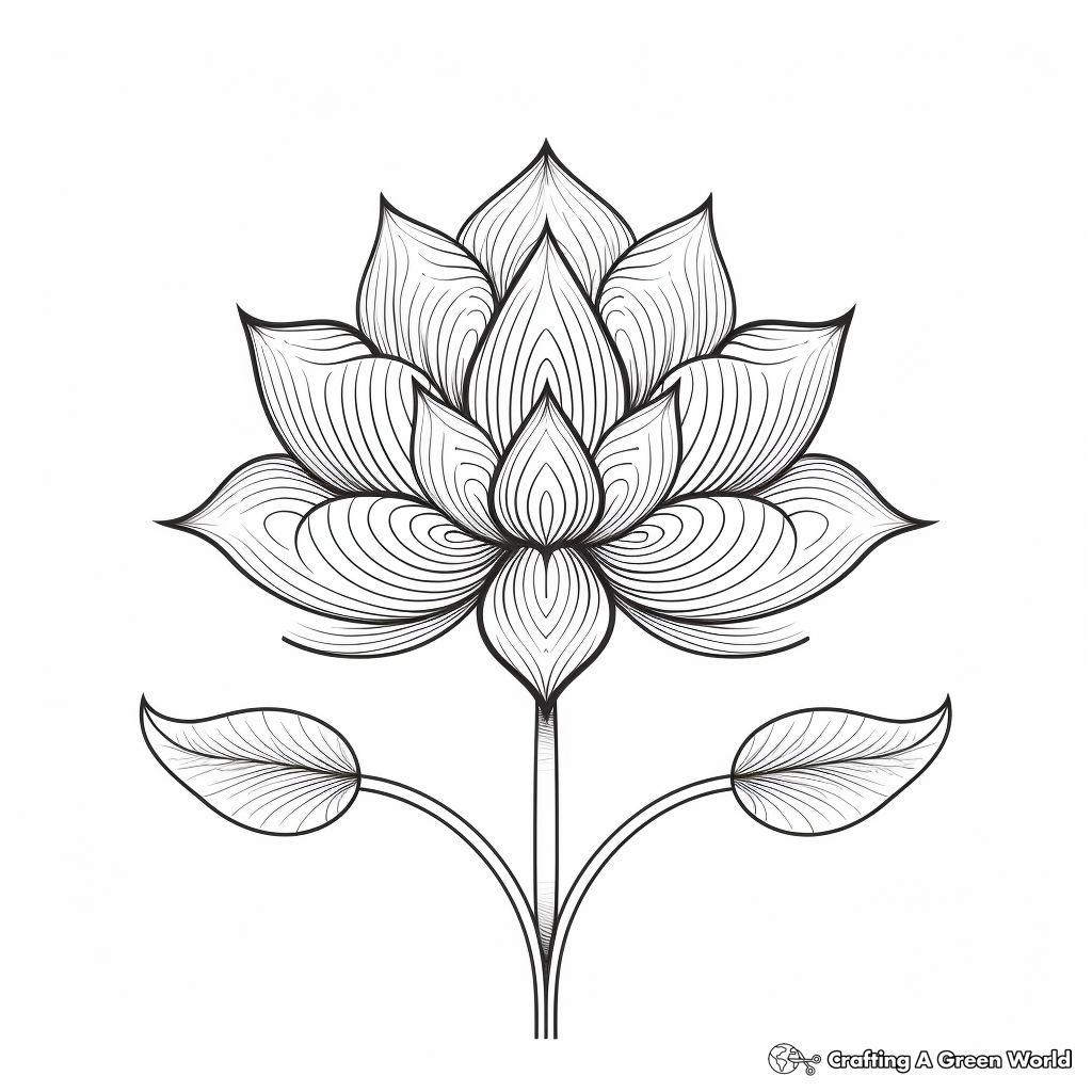 Boho Lotus Flower Coloring Pages for Mindful Moments 2