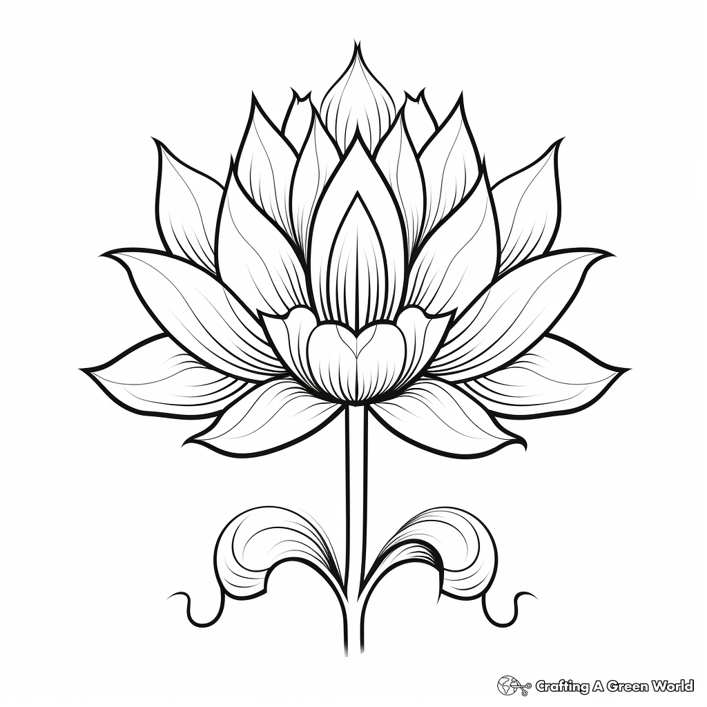 Boho Lotus Flower Coloring Pages for Mindful Moments 3