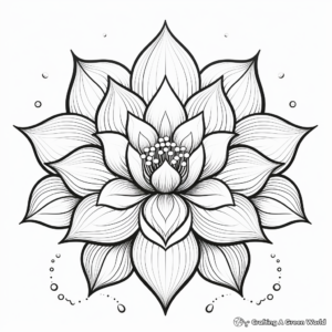Boho Lotus Flower Coloring Pages for Mindful Moments 4