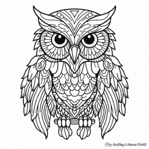 Boho Owl Coloring Pages for Night Owls 1