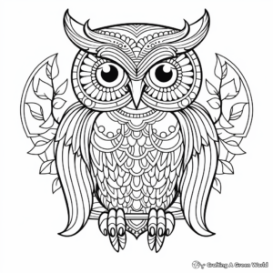 Boho Owl Coloring Pages for Night Owls 3