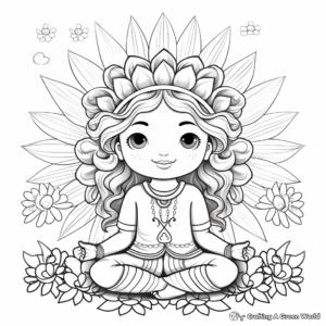 Boho Rainbow Chakra Coloring Pages for Meditation 1