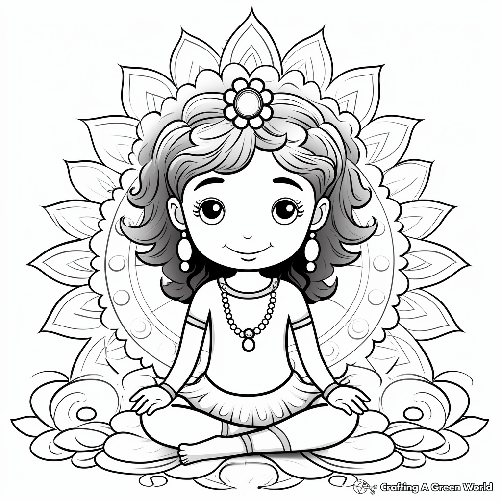 Boho Rainbow Chakra Coloring Pages for Meditation 3