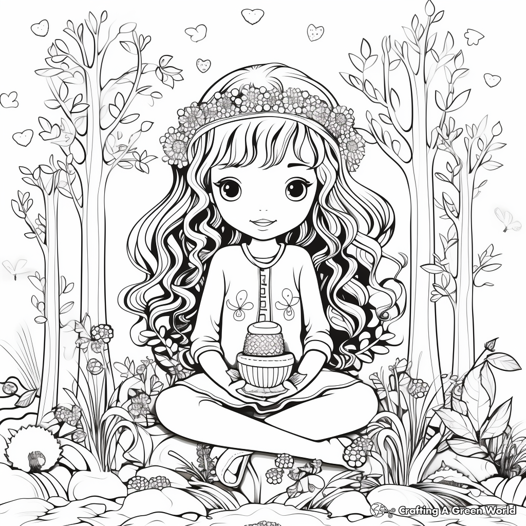 Boho Rainbow in Nature Setting Coloring Pages 4