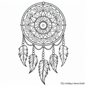 Boho Rainbow with Dreamcatcher Coloring Sheets 4