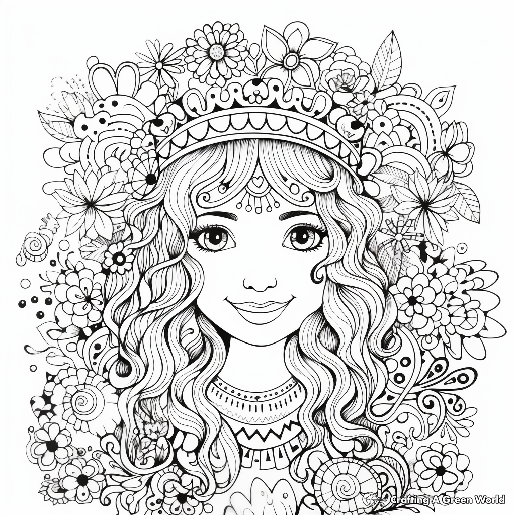 Boho Rainbow with Inspirational Quotes Coloring Pages 1