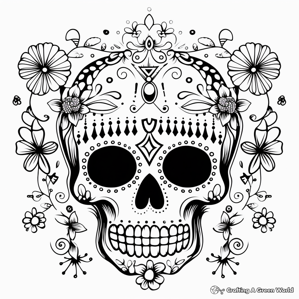 Boho Skull Coloring Pages for Daring Artists 1