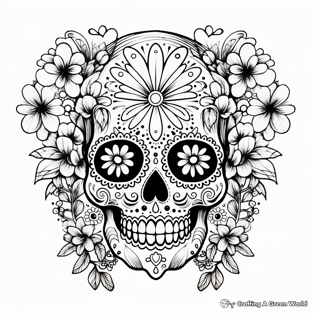 Boho Skull Coloring Pages for Daring Artists 2