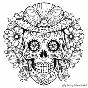 Boho Skull Coloring Pages for Daring Artists 3