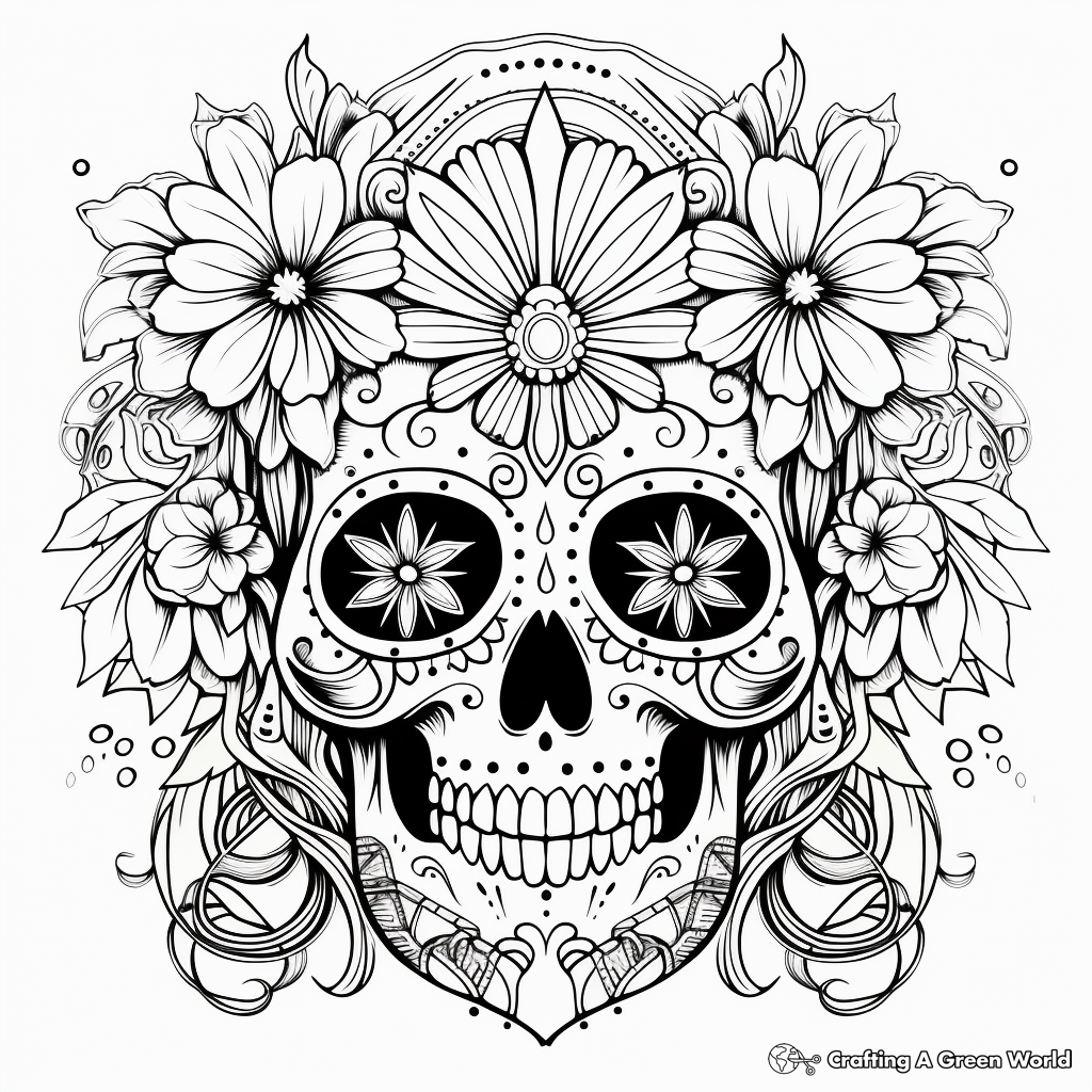 Boho Skull Coloring Pages for Daring Artists 4