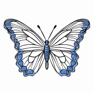 Bold and Bright Blue Morpho Butterfly Coloring Pages 2
