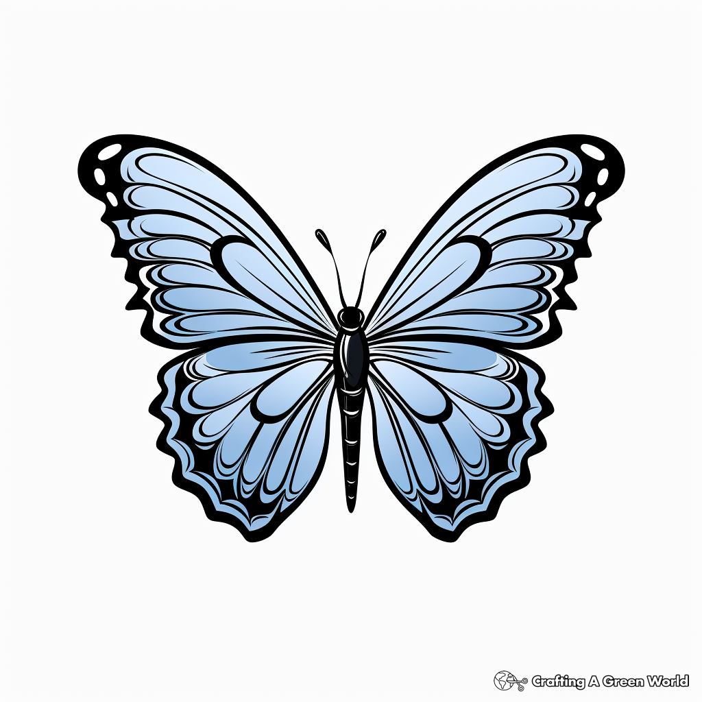 Bold and Bright Blue Morpho Butterfly Coloring Pages 3