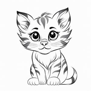 Bold Bengal Cat Face Coloring Pages for Kids 1