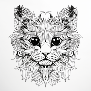 Bold Bengal Cat Face Coloring Pages for Kids 3