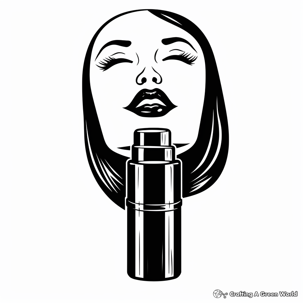 Bold Black Lipstick Coloring Pages 3