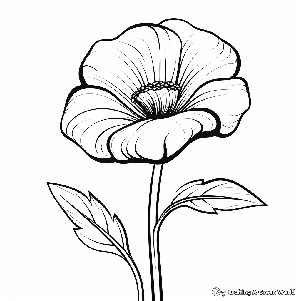 Bold Poppy Flower Coloring Sheets 1