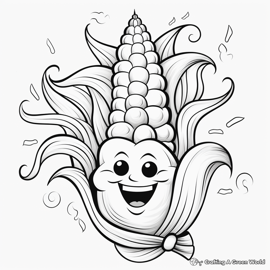 Bold Rainbow Corn Coloring Pages 1