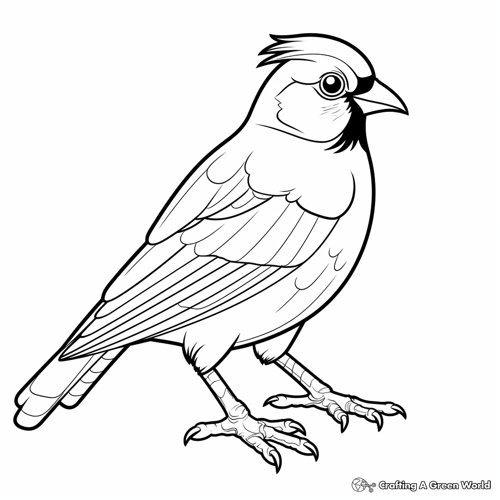 Bold Red Cardinal Coloring Pages 2