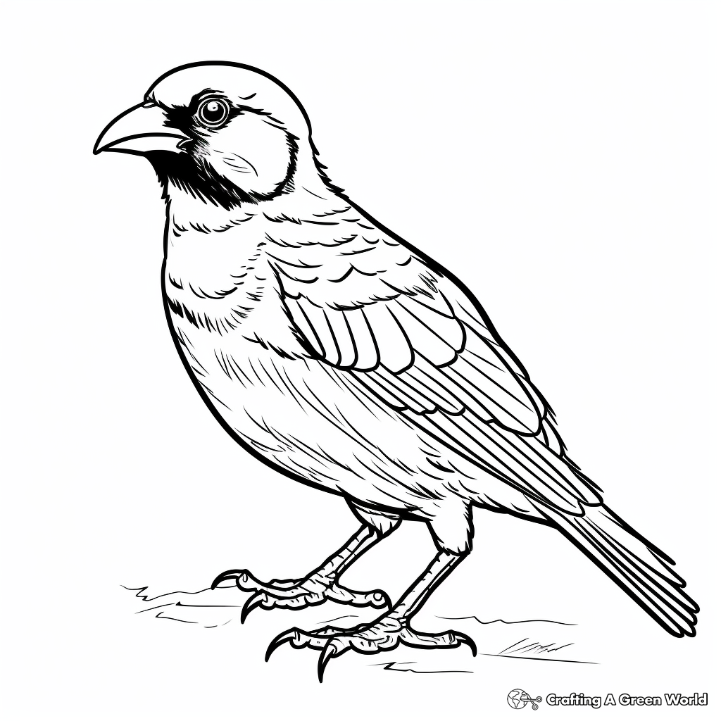 Bold Red Cardinal Coloring Pages 4