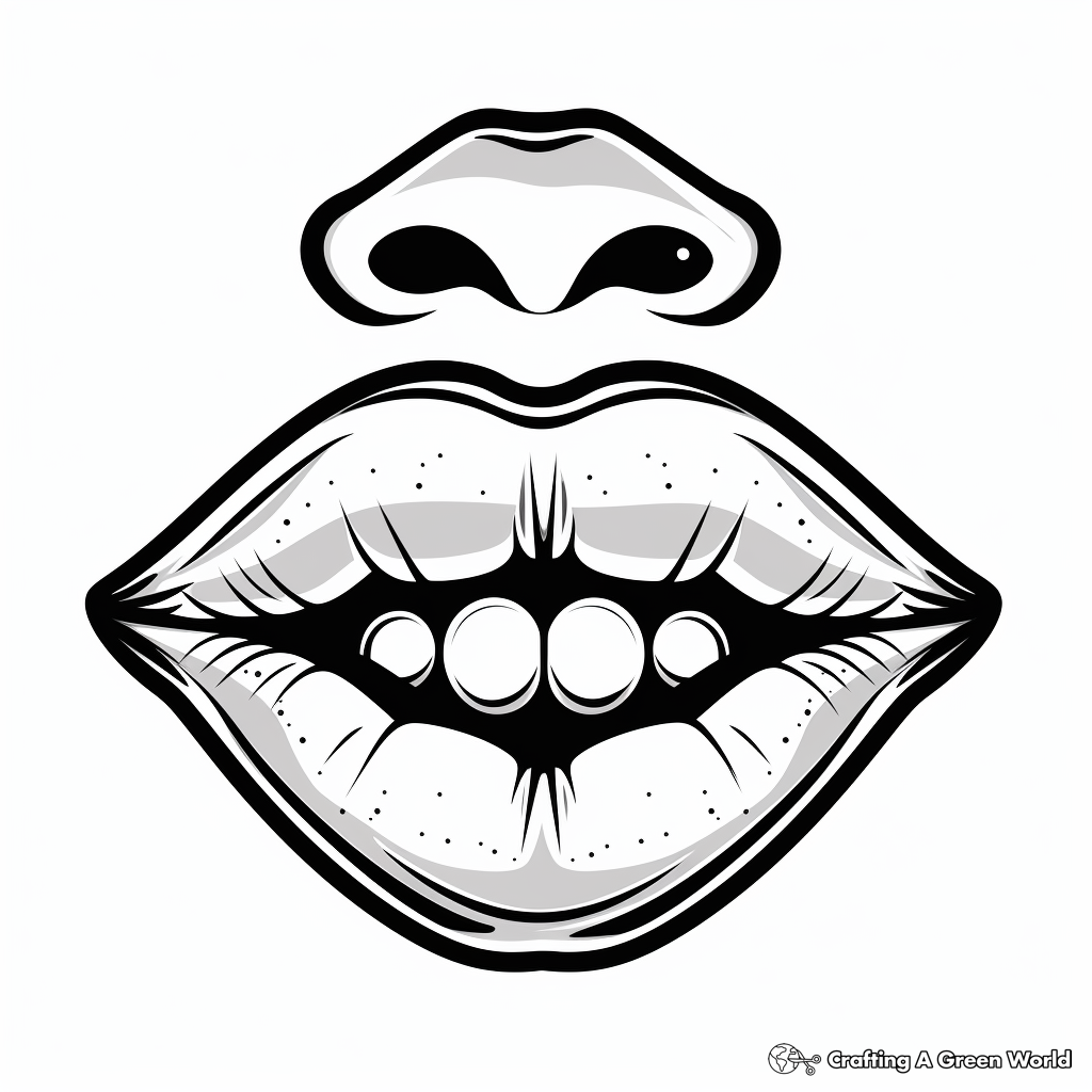 Bold Rocker Lips Coloring Pages 1